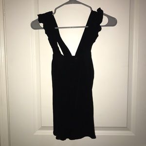 Black ruffle strap tank HnM